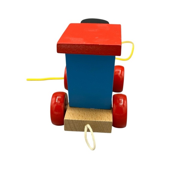 HANDMADE WOODEN MONTESSORI PULL ALONG TRAIN TOY NON-TOXIC PAINT LEARNING - Picture 7 of 11